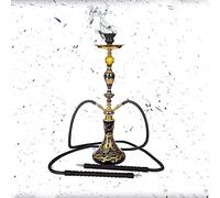 Juego de Cachimba de 27" - Kit de Cachimba de 2 o 4 Mangueras Premium Shisha - con Jarrón de Arte Pintado a Mano, Cuenco de Cerámica y Cenicero, Sin BPA, Shisha para Principiantes ( Size : 2 Hoses )