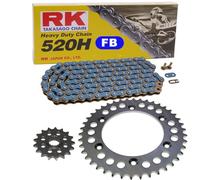Juego de cadena adecuado para Honda CB 250 Two Fifty 92-94, cadena RK FB 520 H 100, abierta, azul, 13/38