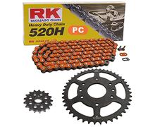 Juego de cadena adecuado para KTM Duke 125 ABS 14-21 cadena RK PC 520 H 112 abierta naranja 14/45