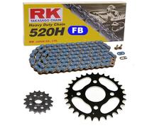 Juego de cadena adecuado para Kymco MXU 150 02-13 cadena RK FB 520 H 78 abierto azul 14/30