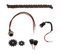 Juego de cadena de piñón de bicicleta eléctrica 38 eslabones Cadena de bicicleta 410 Piñón de 13 dientes Piñón 410 de 9 dientes con llave Juego de cerradura eléctrica para puerta