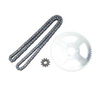 Juego de cadena de piñón trasero delantero T8F apto para bicicletas de bolsillo Mini Dirt ATV Minimo de 47 y 49 : alta resistencia, resistente al desgaste, rendimiento mejorado