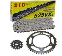 Juego de cadena DID 525 VX3 124 abierto 16/50 compatible con Triumph Tiger 800 XC 11-15