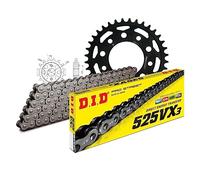Juego de cadena DID de acero 525VX3/108 con cierre de remache para Honda GB Clubman 500 ccm año de fabricación 1989-1990