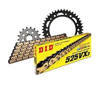 Juego de cadena DID de acero 525VX3/116 con cierre de clip para Husqvarna Nuda R ABS 900 ccm Bj. 2012-2014