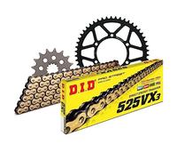 Juego de cadena DID de acero 525VX3/124 sin fin para Triumph Tiger XC ABS XCA XRX 800 ccm Bj. 2011-2020