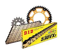 Juego de cadena DID Stealth 530VX3/118 con remache dorado para Yamaha YZF-R1 1000 ccm Bj. 2006-2008