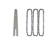 Juego de cadena y placa guía de 6 pulgadas 1/4LP.043 37DL for mini motosierra de repuesto, cadena de sierra eléctrica inalámbrica for cortar madera, cadenas afiladas(6-inch Set3)