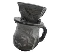Juego de café de cerámica texturizada, servidor de gotero para elaboración de cerveza por la mañana, aspecto esmaltado vintage, pantalla de cocina de encimera manual, gotero de café de cerámica