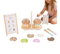 Juego de Café de Madera para Niños | Alimentos de Juguete Realistas para Simular | Set de Cafetería para Juegos de Imaginación,Regalo para Niños y Niñas de 2 Años o Más para Cumpleaños