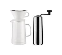 Alessi Slow coffee KT01SET - Set de Slow Coffee de Design, Compuesto por Molinillo de Café, Jarra, Portafiltro y Filtro de Malla, en Acero Inoxidable 18/10