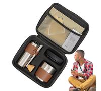 Juego de café, kit de viaje de café, suministros portátiles para exteriores, máquina de goteo manual, molinillo de frijoles, para senderismo, aventura, equipo de camping, 8.6 x 7.2 x 4.9 pulgadas