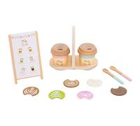 Juego de café para niños - Comida sintética de madera educativa - de café de fantasía para niños, para niños y niñas a partir de 2 años, regalo de Navidad, fiesta de cumpleaños