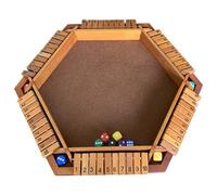 Juego De Caja Cerrada De 6 Jugadores - Dice Rolling , Family Pub Set | Juego De Madera Duradero Con Baldosas Numéricas, Superficie De Fieltro Para Niños Aprendiendo Noches De Juego Para Adultos A