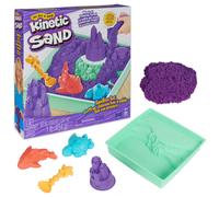 Juego de caja de arena Kinetic Sand con arena de juego morada de 1 libra, 4 herramientas y moldes, juguetes sensoriales de almacenamiento para ni