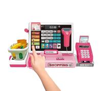 Juego de caja de dinero para niños - juguete interactivo para dueños de tiendas, sistema de supermercado, juego de habilidad de cálculo, estación de tienda para niños pequeños, aulas, guarderías,