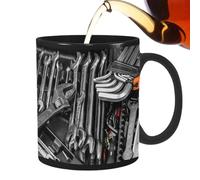Juego de caja de herramientas para mecánico Taza,Taza para mecánico - Divertida taza de té de cerámica negra | Taza de café grande con caja de herramientas para mecánico para sopa, cerveza, whisky