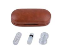 Juego de caja de lentes de contacto con componentes de poliuretano con estuche de contactos multifunción con espejo para soporte de lentes de ojos para mujeres y niñas, mantenimiento de lentes