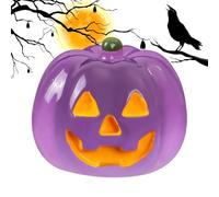 Juego de calabazas de Halloween, brillantes de resina, 6 piezas, en miniatura, juego de calabazas, adornos de mesa, decoración temporal, ideal para interiores de vacaciones, jardín, fiesta en casa