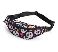 Juego de Calaveras Sugar Skull Cats en Estilo Mexicano Fanny Pack, riñonera Deportiva para niños Adultos para Hombres y Mujeres