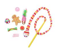 Juego de calcetines de Navidad para gatos con juguete falso, juego de combinación de juguetes interactivos, suministros para mascotas, juguete interactivo para gatos de interior, juguete de Navidad