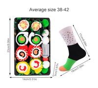 Juego de calcetines de sushi: medias con estampado ďe Nigiri đe dibujos animados, par unisex d́e longitud completa, material cómodo, detalle d̄e estampado culinario, decoración inspirada en alimentos
