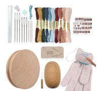 Juego de calcetines, disco de madera con agujas, incluye enhebrador e en 10 colores, para ropa de adultos, reparación de bordados y reparación