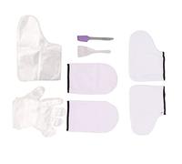 Juego de calcetines para guantes de spa de cera, juego de calcetines para guantes de lavado rápidos y duraderos de 100 unidades, guantes desechables con cepillo de fibra para el hogar