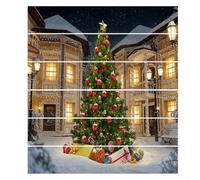 Juego de calcomanías creativas para escalera de árbol de Navidad, 6 calcomanías festivas de PVC para elevadores de escaleras de 100 x 18 cm, arte de vinilo navideño para el hogar u oficina, decoración