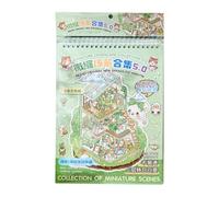 Juego de calcomanías de desarrollo creativo para niños mayores de 8 años con escena pequeña y adhesivo PET para manualidades para casas de muñecas