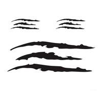 Juego de calcomanías de vinilo de 3 piezas para capó y faro de coche, impermeable y (negro)