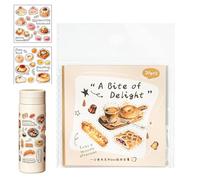 Juego de calcomanías para alimentos, bonita decoración de diario, hojas de etiquetas de 3.14 x 3.14 x 0.11 pulgadas con ilustraciones coloridas, calcomanías de papel adhesivas, decoración de álbumes