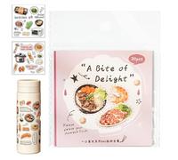 Juego de calcomanías para alimentos, bonita decoración de diario, hojas de etiquetas de 3.14 x 3.14 x 0.11 pulgadas con ilustraciones coloridas, calcomanías de papel adhesivas, decoración de álbumes