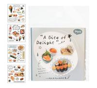 Juego de calcomanías para alimentos, bonita decoración de diario, hojas de etiquetas de 3.14 x 3.14 x 0.11 pulgadas con ilustraciones coloridas, calcomanías de papel adhesivas, decoración de álbumes