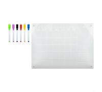 Juego de calendario magnético acrílico para refrigerador, organizador mensual y semanal con marcadores de secado rápido para una fácil planificación ()