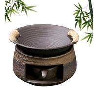 Juego de Calentador de Estufa de té de cerámica, Quemador de aromaterapia, Quemador de aromaterapia, Calentador de Cera de Vela de cerámica Hecho a Mano con portavelas(B)