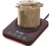 Juego de calentador de masa madre con recipiente de cristal de 900 ml, control preciso del termostato 21-38 °C, alfombrilla de calentamiento de masa madre para iniciador de masa madre, alfombrilla de
