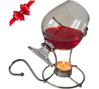 Juego de calentadores de brandy con cristal de coñac, color plateado con barra de luz de té