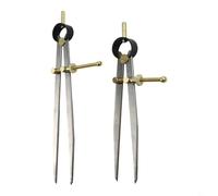 Juego de calibradores divisores de ala de resorte ajustables de 6 y 8 pulgadas, diseño de acero con cerradura para brújula para carpintería de cuero, herramientas de medición de metalurgia