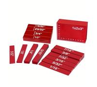 Juego de calibres de altura de bloques de configuración, 15 piezas de barras de configuración de aluminio de precisión for enrutadores y accesorios Herramientas para trabajar la madera(15pcs Red)