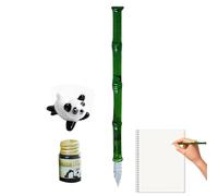 Juego de caligrafía para principiantes - Juego de coronas de vidrio de 18x1,5 cm, 1 botella de tinta Portabolígrafos Panda, herramienta de escritura de estilo vintage de fluidez suave | Dibujo