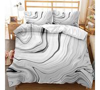 Juego de Cama 90/105/135/150 de Funda Nórdica Negro Blanco Gris Minimalista con Funda de Almohada y Cremallera,Microfibra Funda de Edredón (Estilo 6, Cama 135 - 220x220)