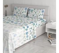 Juego de Cama Algodón Athena, 2 Plazas, Grazia Azzurro