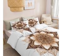 Juego de Cama Arte Abstracto Funda Nórdica Reversible 220 x 240 cm, Funda Nórdica Bohemio Mandala Flores Juego de Cama Suave y Transpirable - Dormitorio de Lujo con Fundas de Almohada