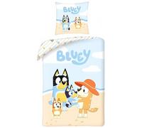 Juego de cama Bluey, funda nórdica reversible de 140 x 200 cm, funda de almohada de 65 x 65 cm (juego de funda nórdica Bluey)