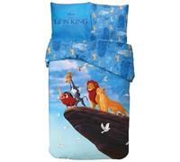 Juego de cama con licencia para niños de Arlis, funda nórdica reversible 140x200 cm, funda de almohada 63x63 cm, 100% algodón (Juego de cama El Rey León, 140 x 200 cm)