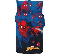 Juego de cama con licencia para niños, funda nórdica reversible de 140 x 200 cm, funda de almohada de 63 x 63 cm, 100% algodón (juego de cama Spiderman B, 140 x 200 cm)