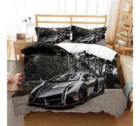 Juego de Cama con temática de superdeportivos 3D, Club de Coches Deportivos de Lujo de Madrid, Velocidad, Riqueza, sueños y pasión, Funda nordica Cama 135 Funda nórdica Infantil