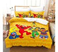 Juego De Cama De 135 X 200 Cm, Varios Tamaños, Funda Nórdica De Barrio Sésamo, 100% Microfibra Suave Y Cómoda + 2 Fundas De Almohada De 80 X 80 Cm ((180x220 cm)-Cama de 105/135,SS 02)