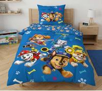 Juego de cama de 3 piezas de la Patrulla Canina - Funda nórdica de 140 x 200 cm + sábana bajera 90 x 190 cm + funda de 63 x 63 cm - 100% microfibra ultra suave - Conjunto oficial infantil - Motivos